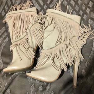 Bebe fringe boots size 7
